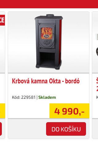 Krbová kamna Okta - bordó