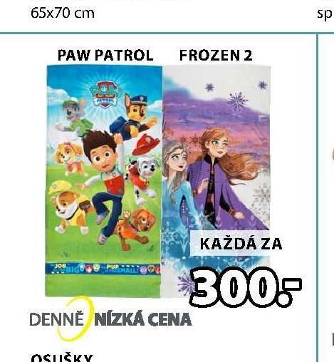 OSUŠKY PAW PATROL / FROZEN 2