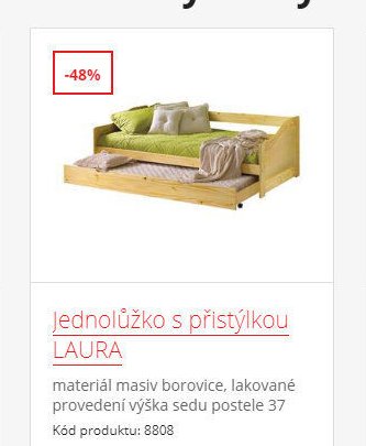 Jednolůžko s přistýlkou LAURA