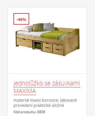 Jednolůžko se zásuvkami MAXIMA