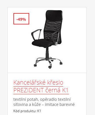 Kancelářské křeslo PREZIDENT černá K1