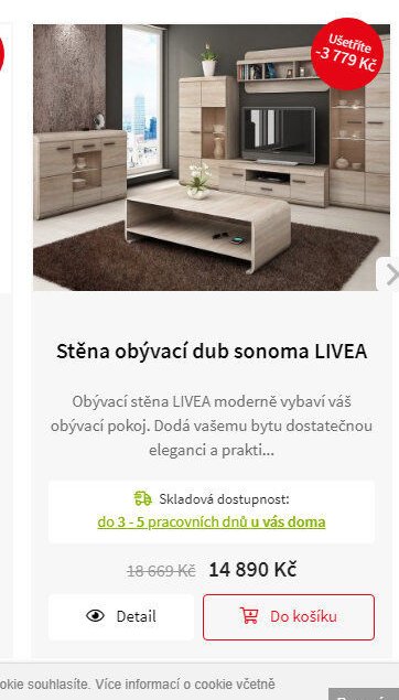 Stěna obývací dub sonoma LIVEA