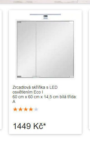 Zrcadlová skříňka s LED osvětlením Eco I