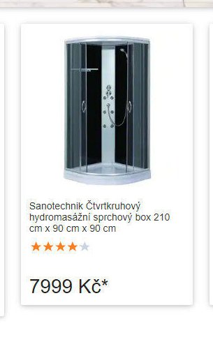 Sanotechnik Čtvrtkruhový hydromasážní sprchový box 210 cm x 90 cm x 90 cm