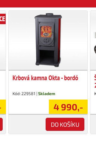 Krbová kamna Okta - bordó