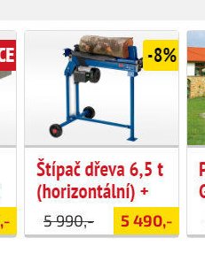 Štípač dřeva 6,5 t (horizontální)