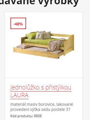Jednolůžko s přistýlkou LAURA