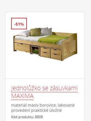 Jednolůžko se zásuvkami MAXIMA