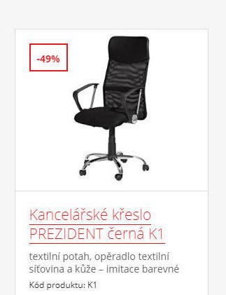 Kancelářské křeslo PREZIDENT černá K1
