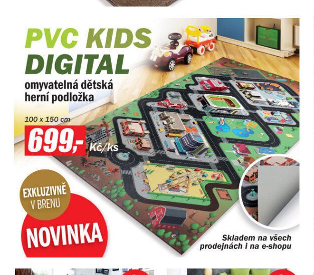 PVC Kids Digital omyvatelná dětská herní podložka