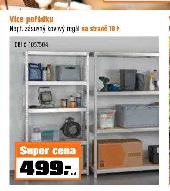 Zásuvný kovový regál