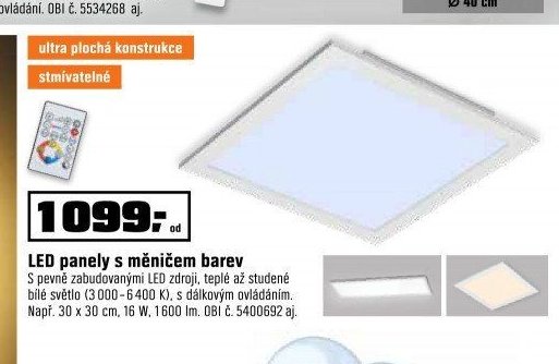 LED panely s měničem barev