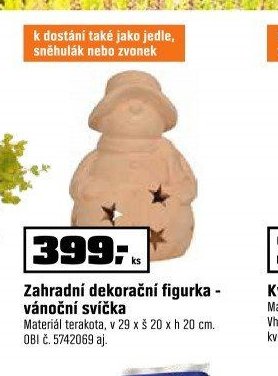 Zahradní dekorační figurka - vánoční svíčka