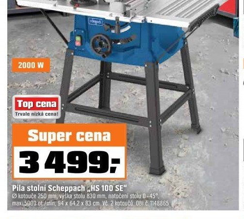 Pila stolní Scheppach HS 100 SE