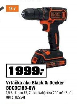 Vrtačka aku Black & Decker BDCDC18B-QW