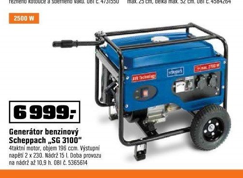 Generátor benzinový Scheppach SG 3100