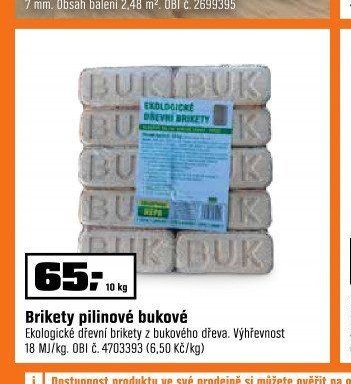 Brikety pilinové bukové