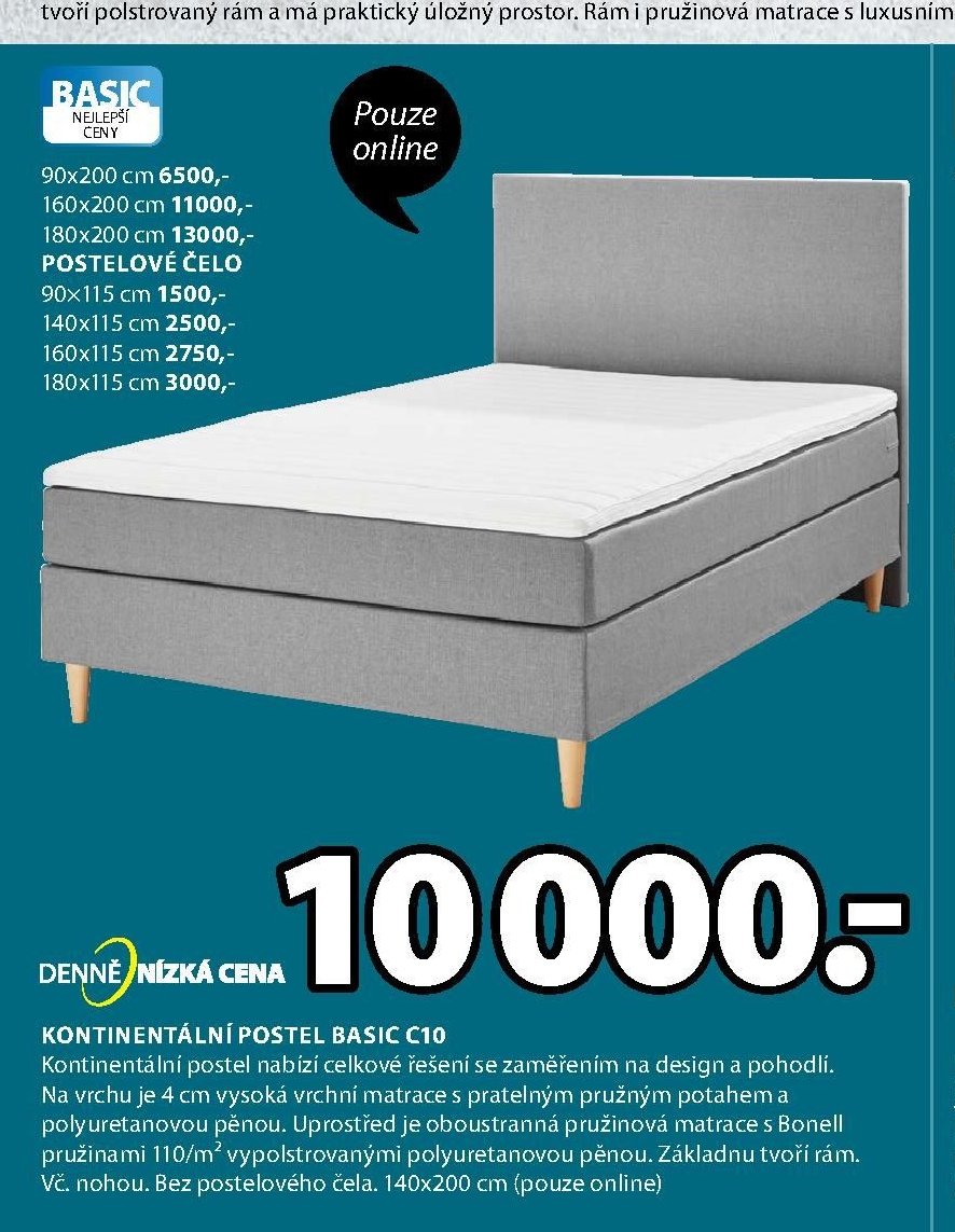 Kontinentální postel BASIC C10