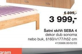 Šatní skříň SEBA 4