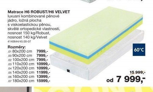 Matrace H6 ROBUST/H6 VELVET