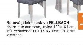 Rohová jídelní sestava FELLBACH