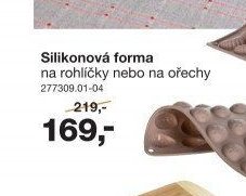 Silikonová forma na rohlíčky nebo na ořechy