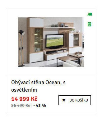 Obývací stěna Ocean, s osvětlením