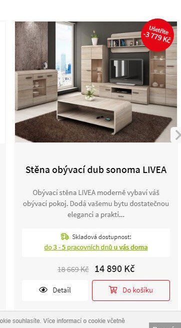 Stěna obývací dub sonoma LIVEA