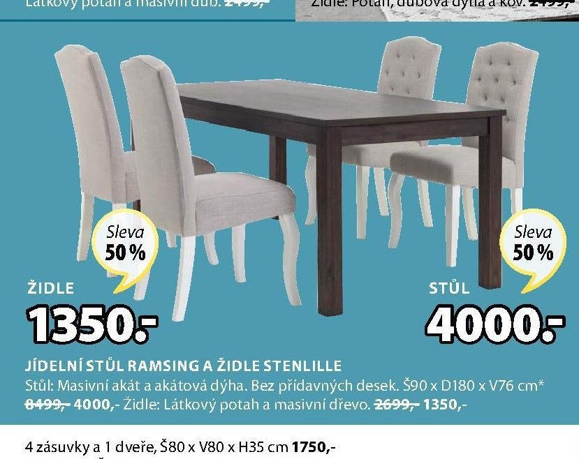 JÍDELNÍ STŮL RAMSING A ŽIDLE STENLILLE