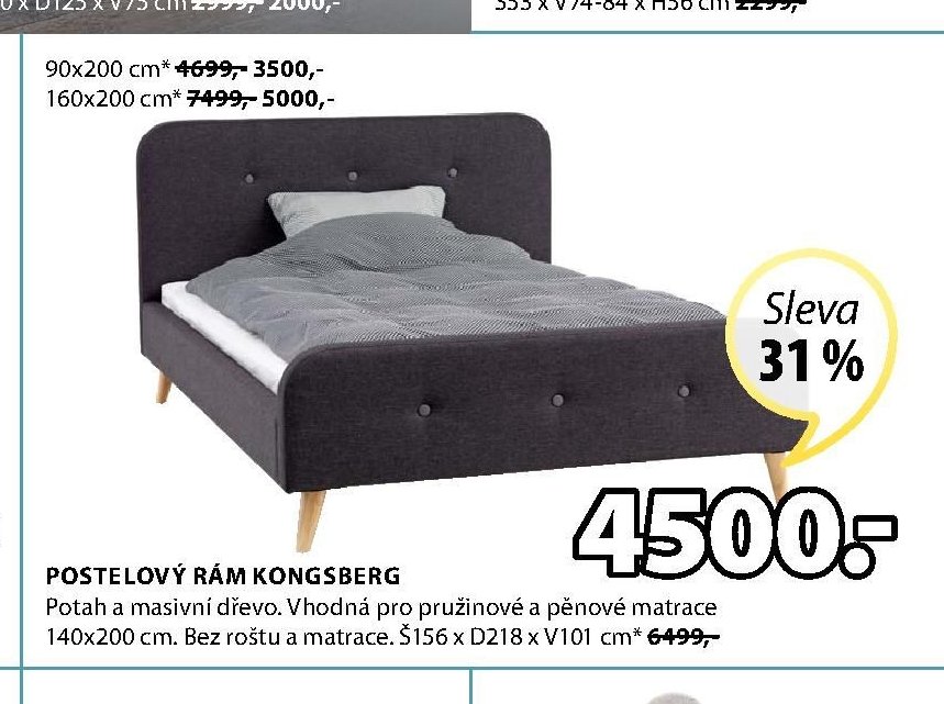 POSTELOVÝ RÁM KONGSBERG