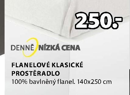 FLANELOVÉ KLASICKÉ PROSTĚRADLO 100% bavlněný flanel