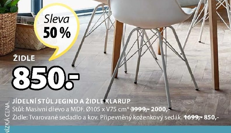 JÍDELNÍ STŮL JEGIND A ŽIDLE KLARUP