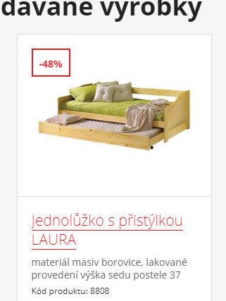 Jednolůžko s přistýlkou LAURA
