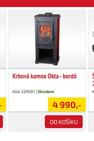 Krbová kamna Okta - bordó