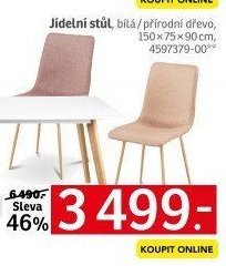 Jídelní stůl, bílá/přírodní dřevo