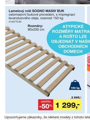 Lamelový rošt SOGNO MASIV BUK