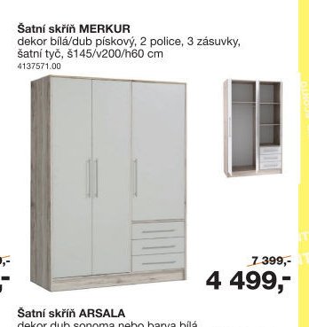 Šatní skříň MERKUR