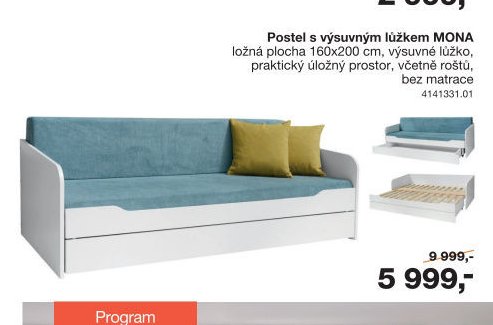 Postel s výsuvným lůžkem MONA