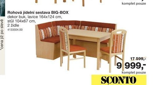 Rohová jídelní sestava BIG-BOX