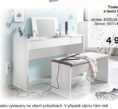 Toaletní stolek s lavicí LIPSTICK