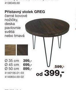 Přistavný stolek GREG