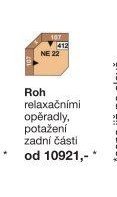 Roh relaxačními opěradly, potažení zadní části