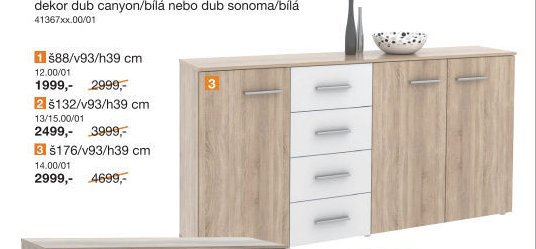 Komodová série ALVA 1 (š88/v93/h39 cm)