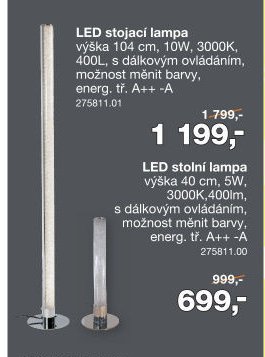 LED stojací lampa 104 cm