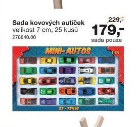 Sada kovových autíček