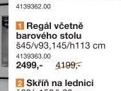 Regál včetně barového stolu