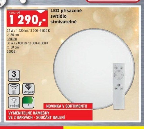 LED přisazené svítidlo stmívatelné