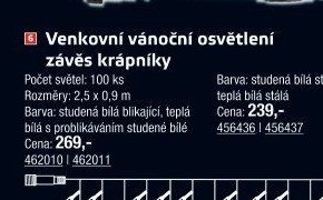 Venkovní vánoční osvětlení závěs krápníky