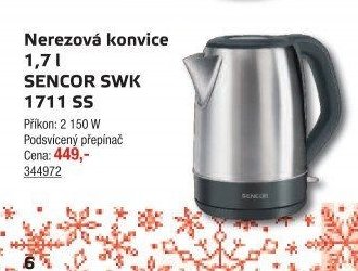 Nerezová konvice 1,7 l SENCOR SWK 1711 SS