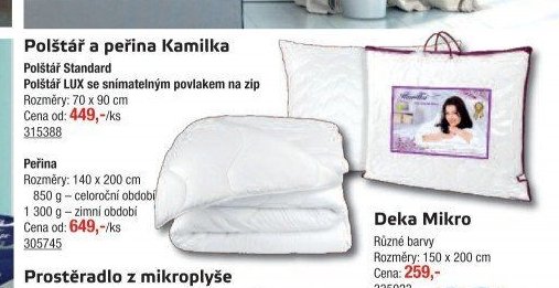 Polštář a peřina Kamilka